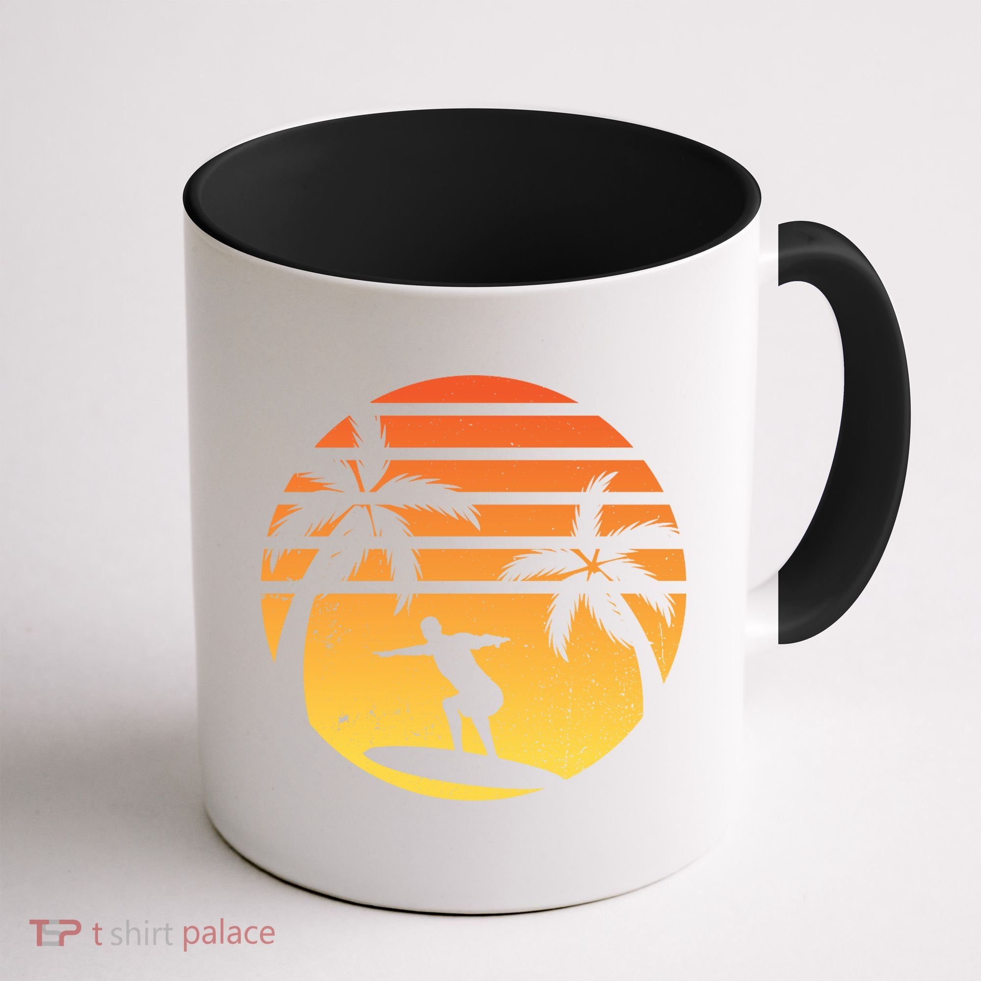 Summer Surf Sunset Retro Coffee Mug
