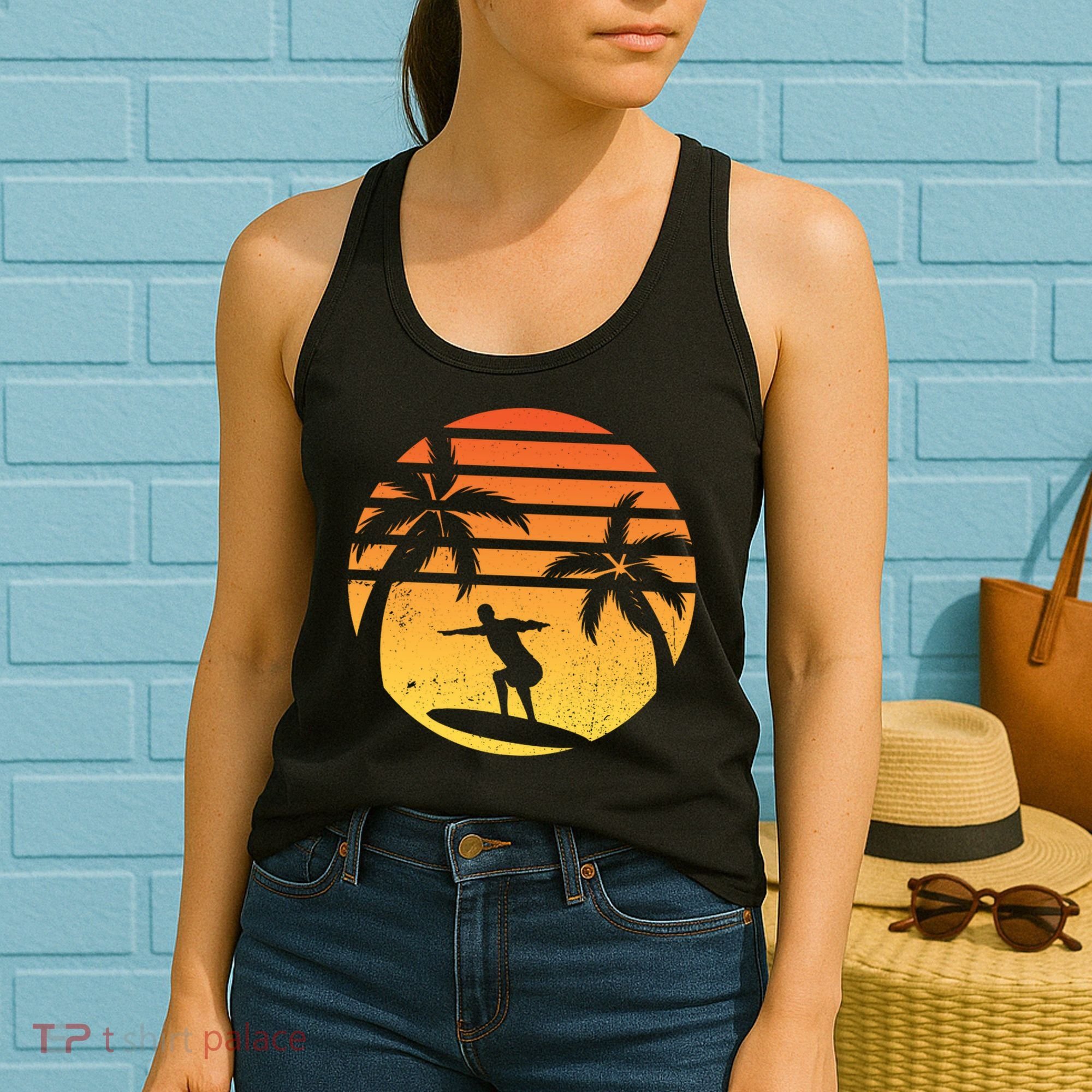 Summer Surf Sunset Retro Women's Tank Top