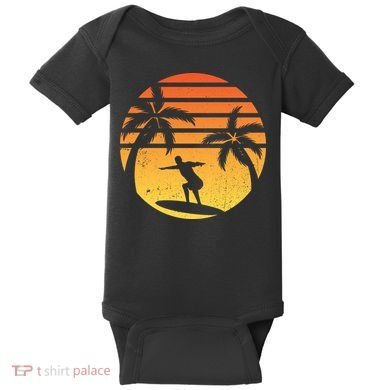 Summer Surf Sunset Retro Baby Bodysuit