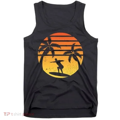 Summer Surf Sunset Retro Tank Top
