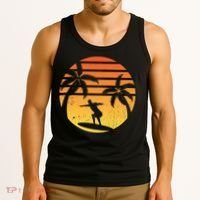Summer Surf Sunset Retro Tank Top thumb 3