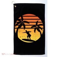 Summer Surf Sunset Retro Golf Towel thumb 0