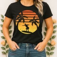 Summer Surf Sunset Retro Women's T-Shirt thumb 2