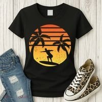 Summer Surf Sunset Retro Women's T-Shirt thumb 3