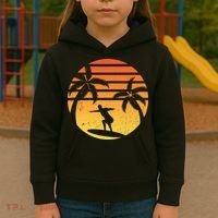 Summer Surf Sunset Retro Kids Hoodie thumb 3