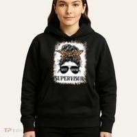 Shit Show Supervisor  Casual Messy Bun Bleached Hoodie thumb 5