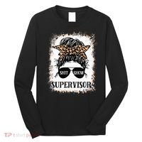 Shit Show Supervisor  Casual Messy Bun Bleached Long Sleeve Shirt thumb 0