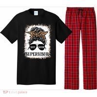 Shit Show Supervisor  Casual Messy Bun Bleached Pajama Set thumb 0