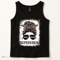 Shit Show Supervisor  Casual Messy Bun Bleached Tank Top thumb 2