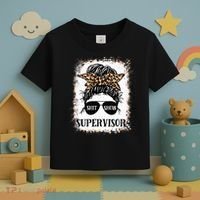 Shit Show Supervisor  Casual Messy Bun Bleached Toddler T-Shirt thumb 3