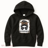 Shit Show Supervisor  Casual Messy Bun Bleached Kids Hoodie thumb 0