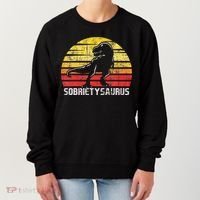 Sobrietysaurus Sober Sobriety Anniversary Recovery AA NA Women's Sweatshirt thumb 0