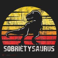 Sobrietysaurus Sober Sobriety Anniversary Recovery AA NA Women's Sweatshirt thumb 2