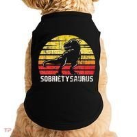 Sobrietysaurus Sober Sobriety Anniversary Recovery AA NA Doggie Tank thumb 0