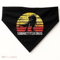 Sobrietysaurus Sober Sobriety Anniversary Recovery AA NA USA-Made Doggie Bandana thumb 0