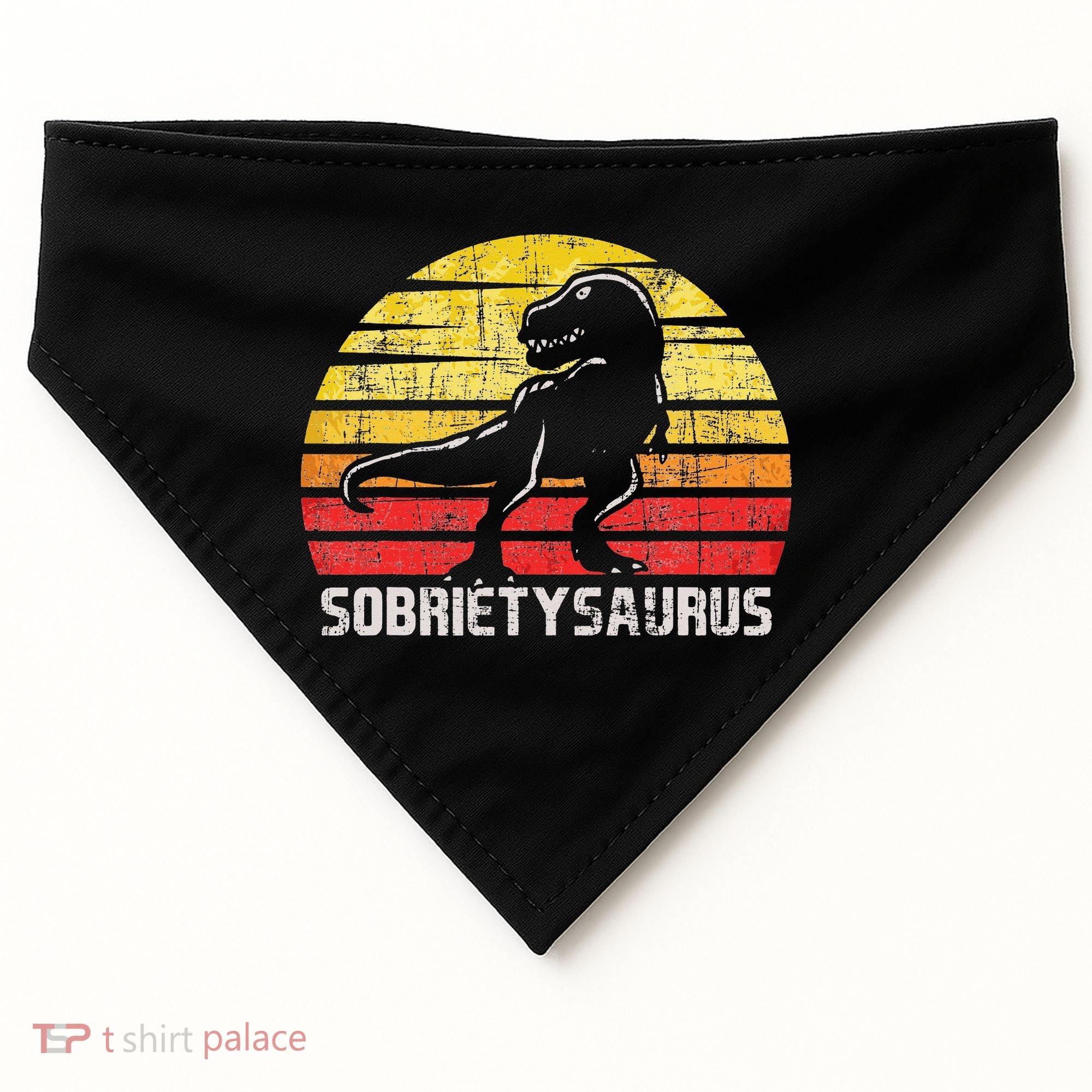 Sobrietysaurus Sober Sobriety Anniversary Recovery AA NA USA-Made Doggie Bandana