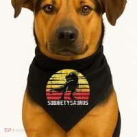 Sobrietysaurus Sober Sobriety Anniversary Recovery AA NA USA-Made Doggie Bandana thumb 1