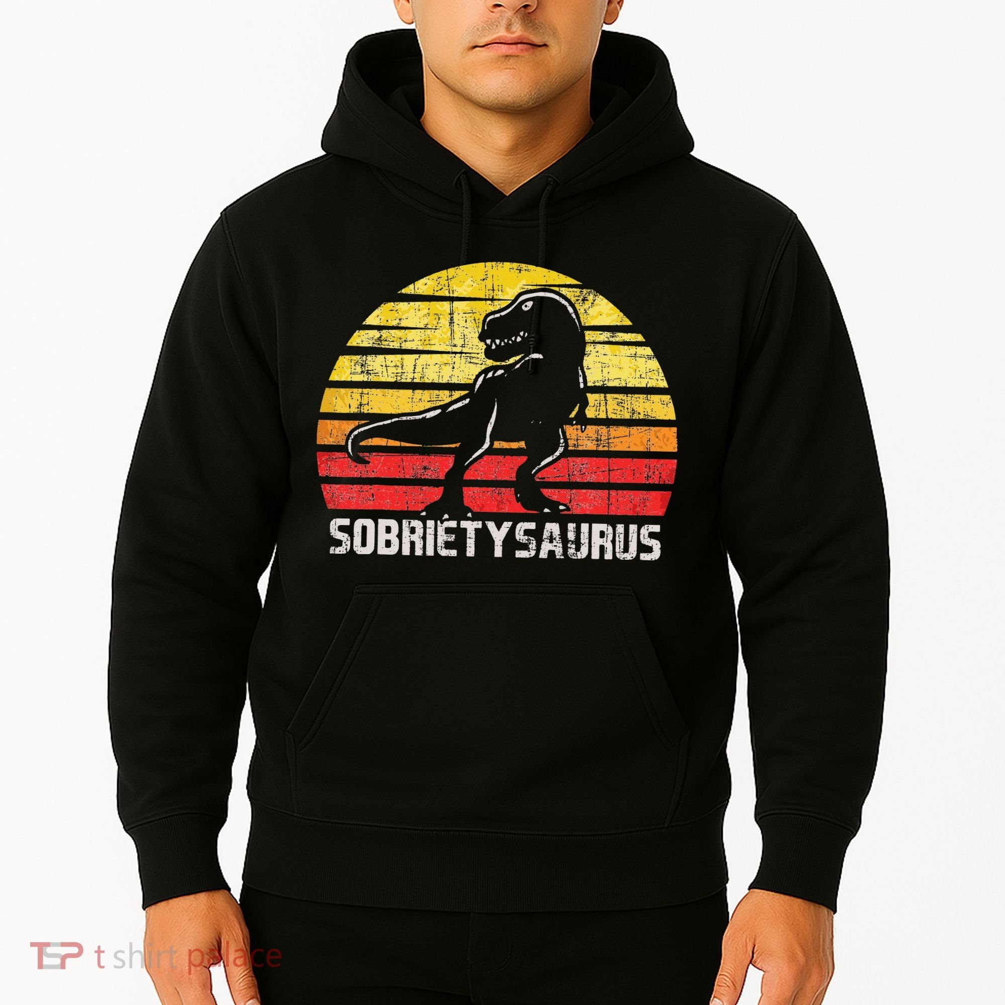 Sobrietysaurus Sober Sobriety Anniversary Recovery AA NA Hoodie