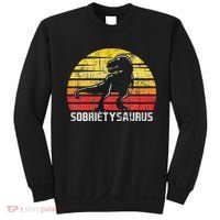 Sobrietysaurus Sober Sobriety Anniversary Recovery AA NA Sweatshirt thumb 0