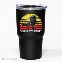 Sobrietysaurus Sober Sobriety Anniversary Recovery AA NA Tumbler thumb 0