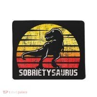 Sobrietysaurus Sober Sobriety Anniversary Recovery AA NA Mousepad thumb 0