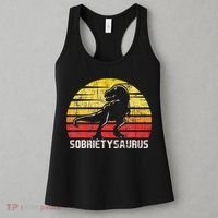 Sobrietysaurus Sober Sobriety Anniversary Recovery AA NA Women's Tank Top thumb 3