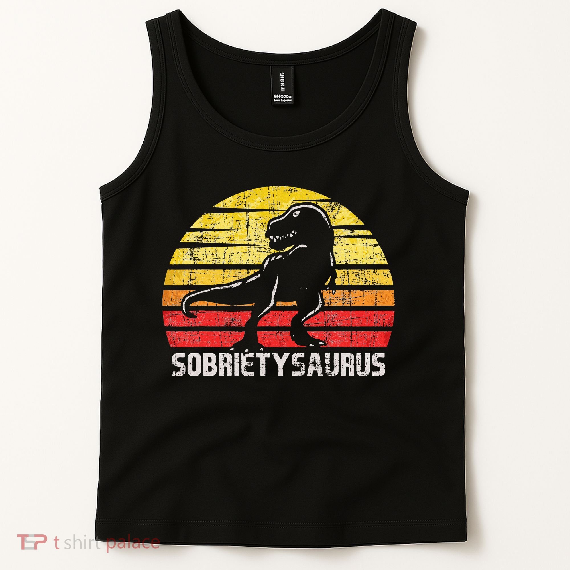 Sobrietysaurus Sober Sobriety Anniversary Recovery AA NA Tank Top