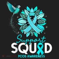 Support Squad Sunflower Hummingbird PCOS Awareness Beanie thumb 2