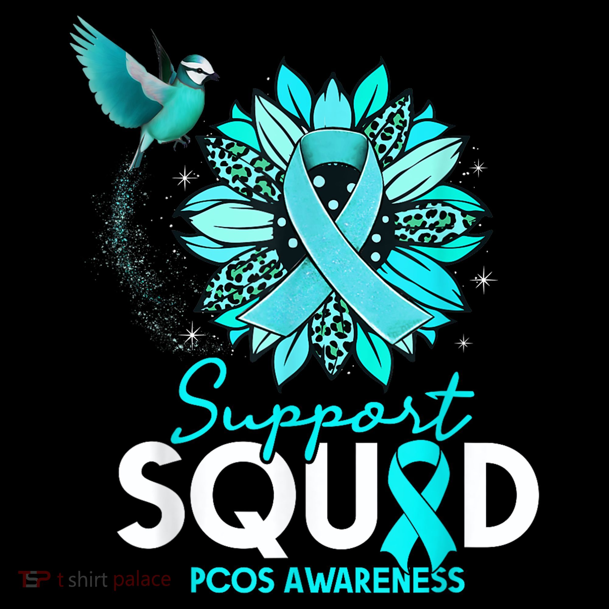 Support Squad Sunflower Hummingbird PCOS Awareness Women's Hoodie