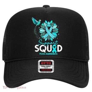 Support Squad Sunflower Hummingbird PCOS Awareness Hat