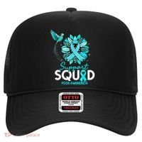 Support Squad Sunflower Hummingbird PCOS Awareness Hat thumb 0