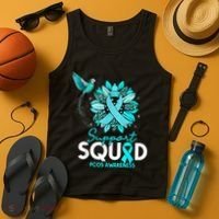 Support Squad Sunflower Hummingbird PCOS Awareness Tank Top thumb 4