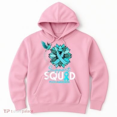 Support Squad Sunflower Hummingbird PCOS Awareness Hoodie