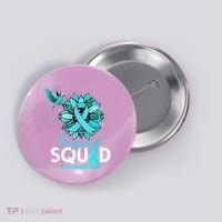 Support Squad Sunflower Hummingbird PCOS Awareness Button thumb 0