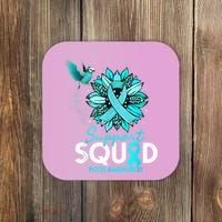 Support Squad Sunflower Hummingbird PCOS Awareness Coaster thumb 0