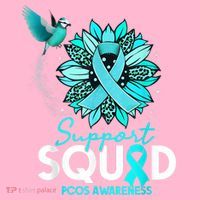 Support Squad Sunflower Hummingbird PCOS Awareness Mousepad thumb 1