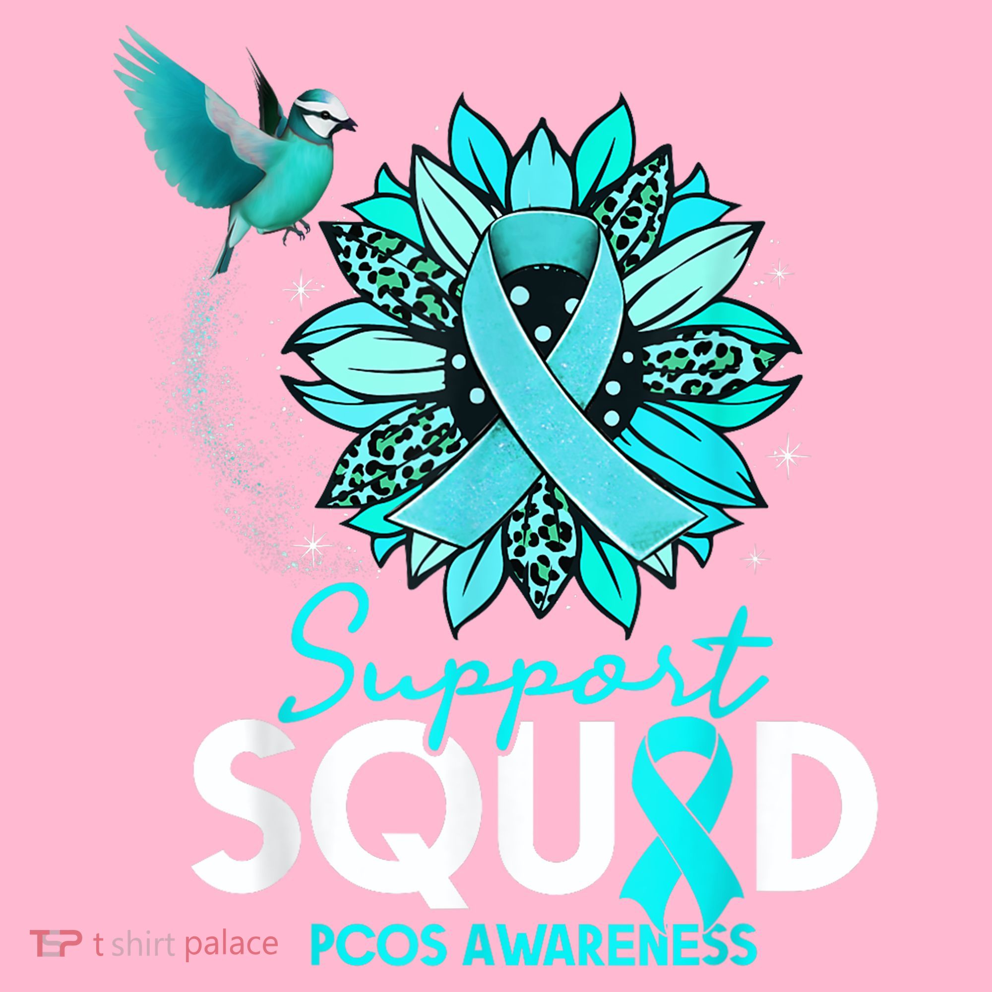 Support Squad Sunflower Hummingbird PCOS Awareness Baby Bodysuit