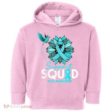 Support Squad Sunflower Hummingbird PCOS Awareness Toddler Hoodie