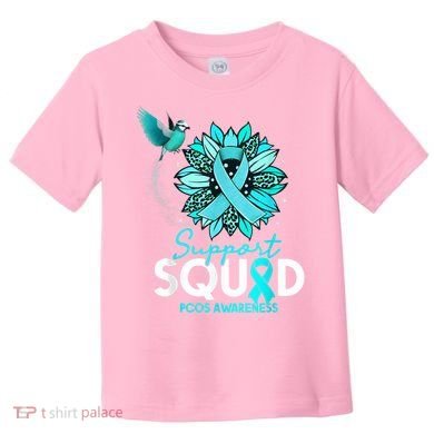 Support Squad Sunflower Hummingbird PCOS Awareness Toddler T-Shirt