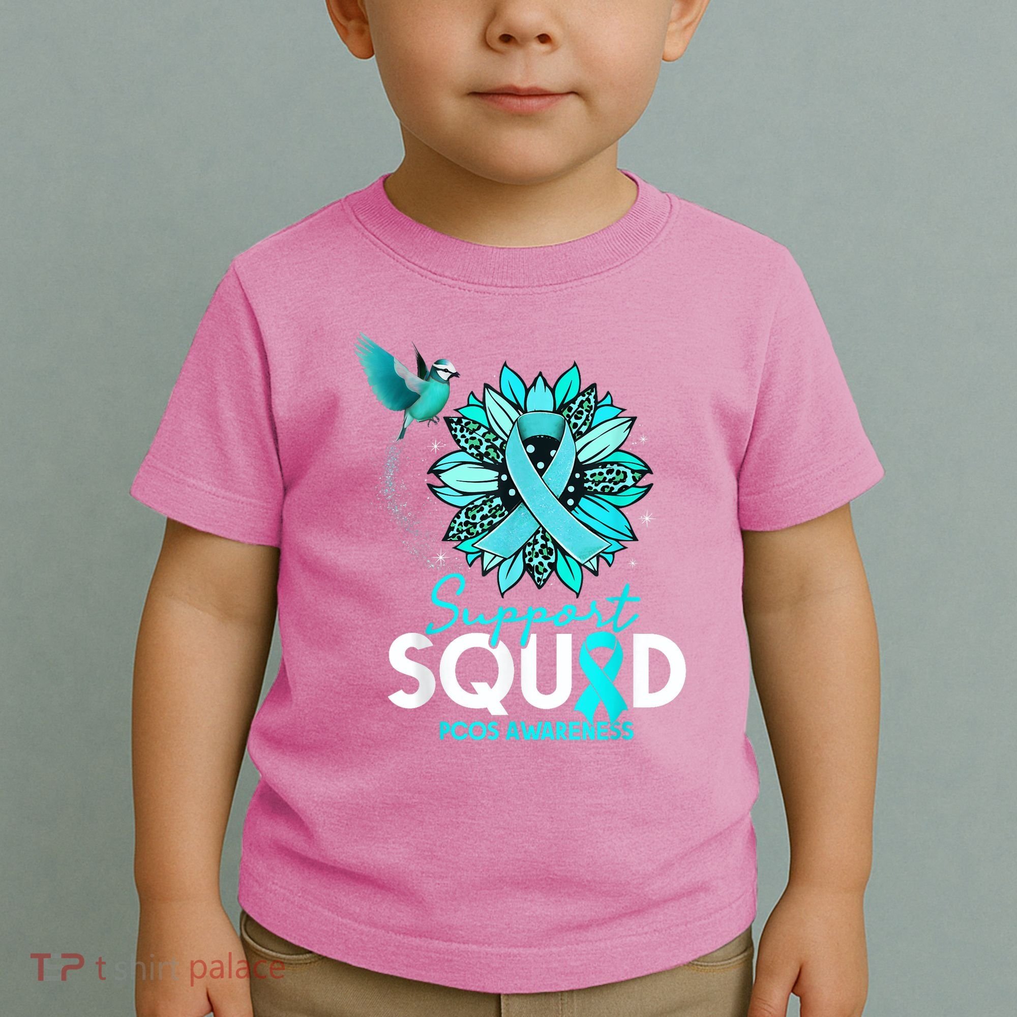 Support Squad Sunflower Hummingbird PCOS Awareness Toddler T-Shirt