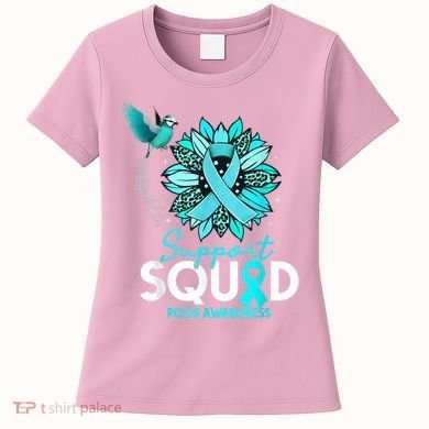 Support Squad Sunflower Hummingbird PCOS Awareness Women's T-Shirt