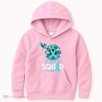 Support Squad Sunflower Hummingbird PCOS Awareness Kids Hoodie thumb 0
