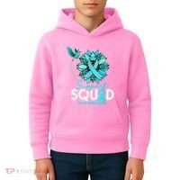 Support Squad Sunflower Hummingbird PCOS Awareness Kids Hoodie thumb 4