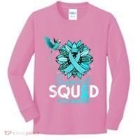 Support Squad Sunflower Hummingbird PCOS Awareness Kids Long Sleeve Shirt thumb 0