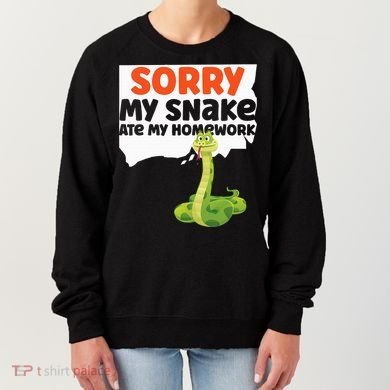 Snake Serpent Sorry My Snake Ate My Homework Women's Sweatshirt