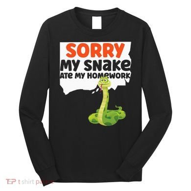Snake Serpent Sorry My Snake Ate My Homework Long Sleeve Shirt