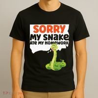 Snake Serpent Sorry My Snake Ate My Homework T-Shirt thumb 3