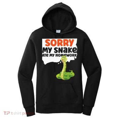Snake Serpent Sorry My Snake Ate My Homework Women's Hoodie