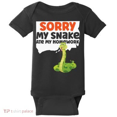 Snake Serpent Sorry My Snake Ate My Homework Baby Bodysuit