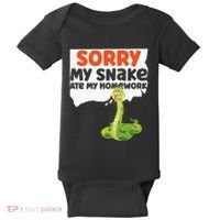 Snake Serpent Sorry My Snake Ate My Homework Baby Bodysuit thumb 0